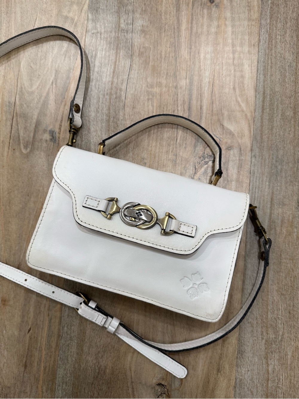 PATRICIA NASH White Leather Porcili Crossbody Bag